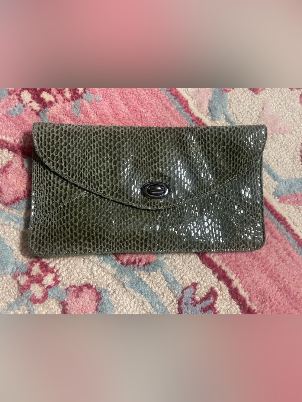 Sorial Dark Green 💚 Snake-Embossed Leather Bag